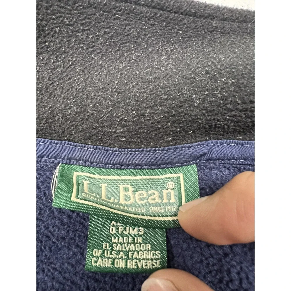 L.L. Bean Fleece Jacket Mens XL Blue Polartec Full Zip Pocket B2